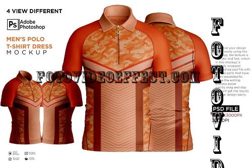 Mens Polo T-Shirt Dress Short Mockup - 7237336