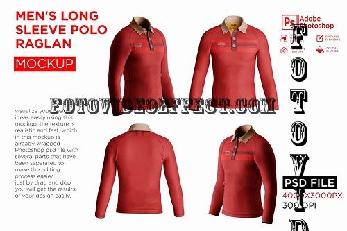 Men's Polo T-Shirt Raglan Mockup - 7225853