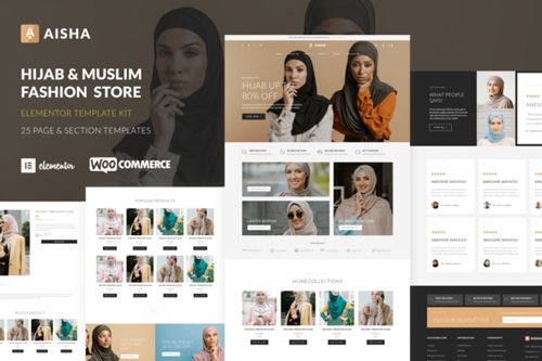 ThemeForest Aisha - Hijab & Muslim Wear Store Elementor Template Kit 38145472