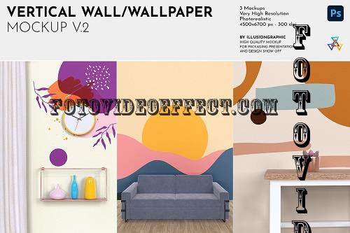 Vertical Wall/Wallpaper Mockup v.2 - 7263528