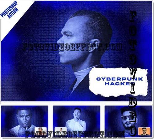 Cyberpunk Hacker Portrait Photoshop Action - NVLHHQF
