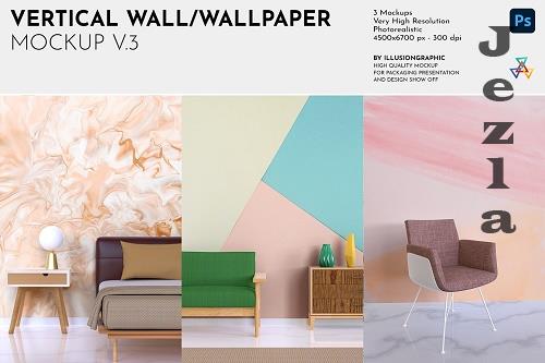 Vertical Wall/Wallpaper Mockup v.3 - 7265170