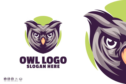 Owl Head Mascot Logo