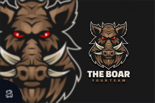 Boar Head Character Mascot Logo