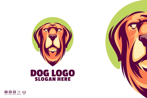 Dog Head Mascot Logo