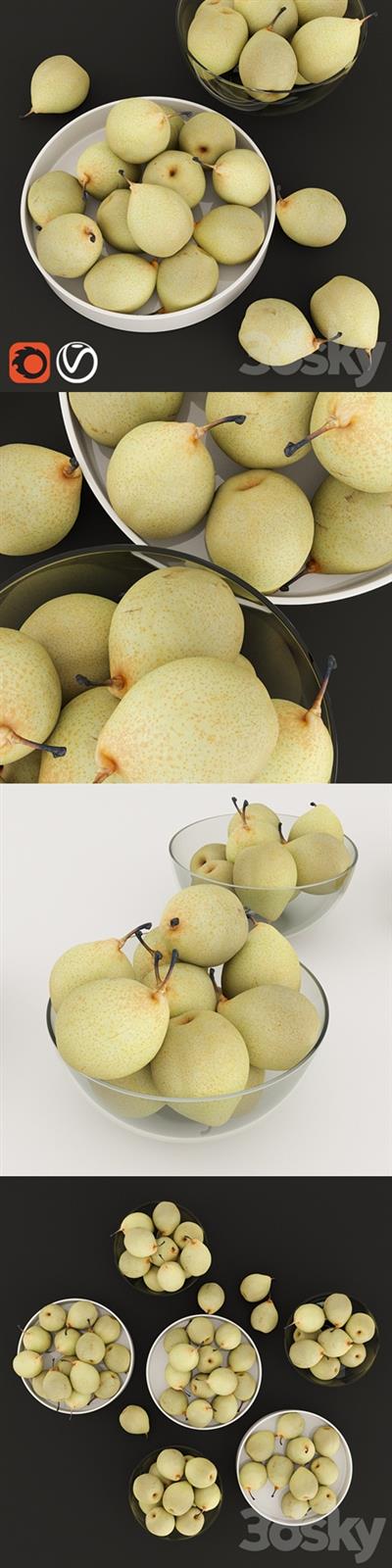 HD Realistic Japanese Pears