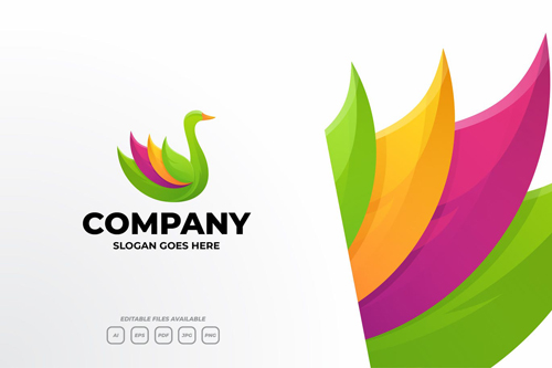 Green Goose Gradient Logo Design Template