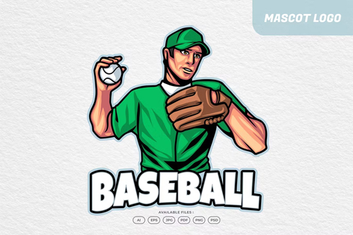 Baseball Character Mascot Logo
