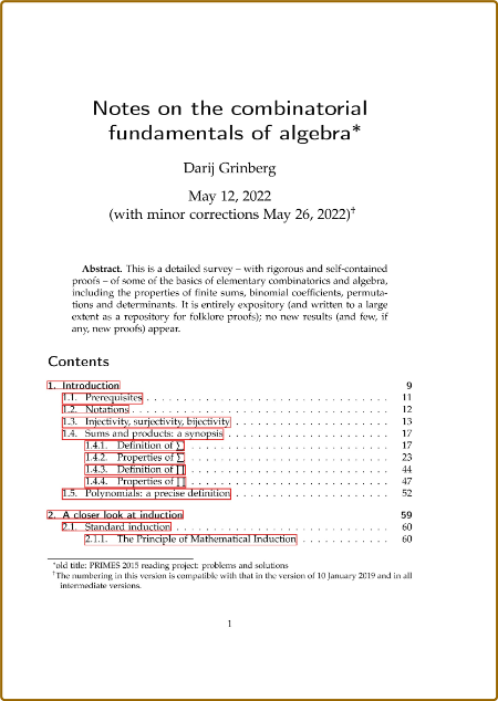 Grinberg D Notes on the combinatorial fundamentals  algebra 2022