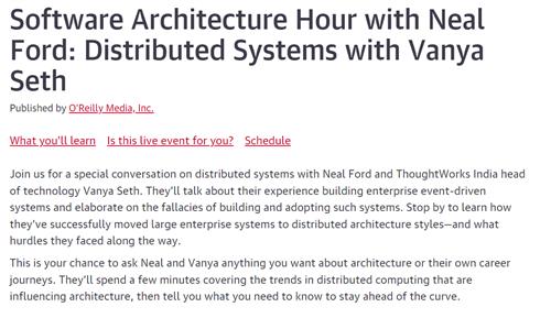 Software Architecture Hour with Neal Ford Distributed Systems with Vanya Seth