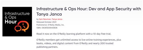 Infrastructure & Ops Hour Dev and App Security with Tanya Janca