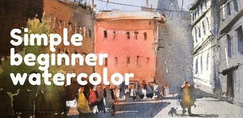 Simple watercolor exercise: Step by step how to paint with watercolor lesson for beginners