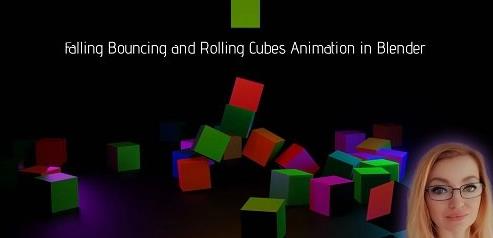 Falling Bouncing and Rolling Cubes Animation in Blender