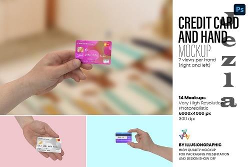 Credit Card and Hand Mockup - 7273391