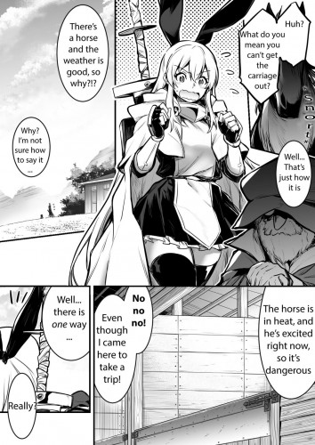 Adventure-chan helps the lustful horse cum so he'll carry her away Hentai Comics