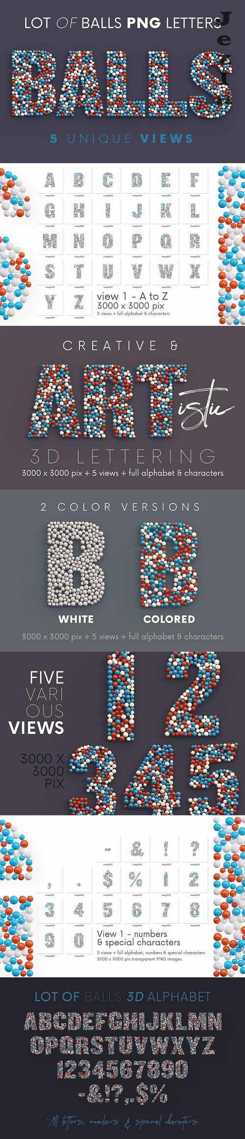 Lot of Balls - 3D Lettering - 7255573