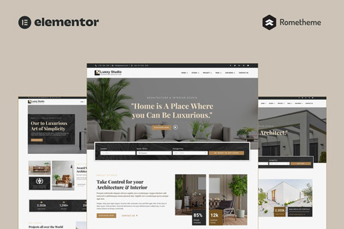 TForest Luxxy v3,6 - Luxurious Interior & Architecture Elementor Pro Full Site Template Kit 38121889