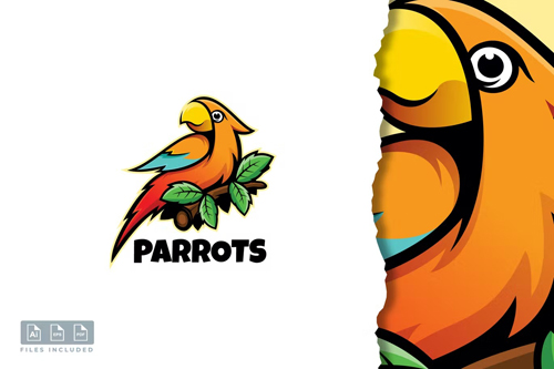 Parrots - Mascot Logo Template