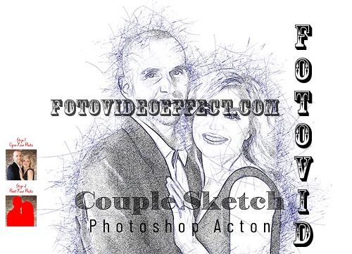 Couple Sketch Photoshop Action - 7282502