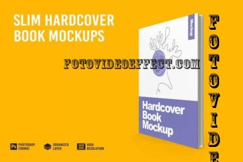 Slim Hardcover Book Mockup - 7182785