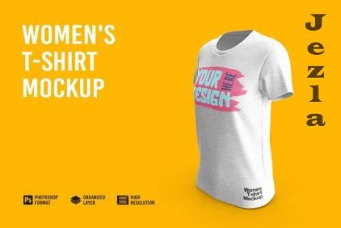 Women's T-Shirt Mockup - 7150678