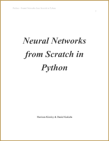 Neural NetWorks from Scratch in Python E611a0c1c67e3fc3e6f2f3e90e41edad