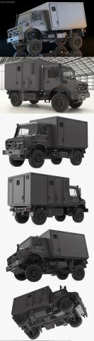 3D Model Box Truck Isuzu NPR 2018 Rigged