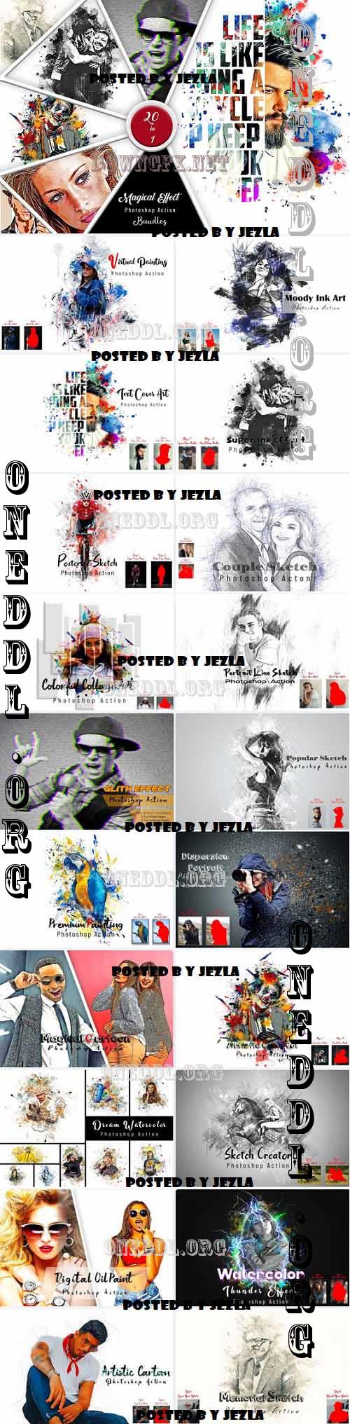Magical Effect Photoshop Actions Bundle - 20 Premium Graphics