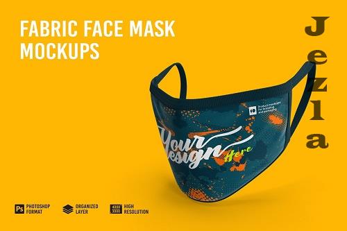Fabric Face Mask Mockup - 7150704