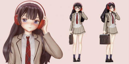 Anime School Girl – Blender 3.0 Full Process videos & 3D model