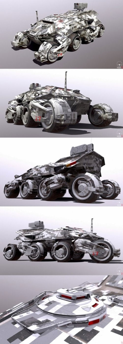 Sci Fi Military Armor Vehicle 3D Model