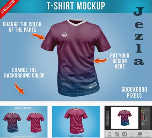 T-Shirt Mockup Front View Template - 6YBMQUW