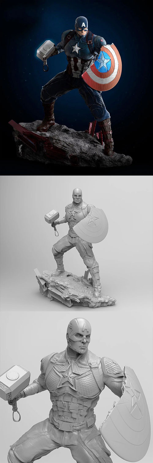Captain America 3D Print Model
