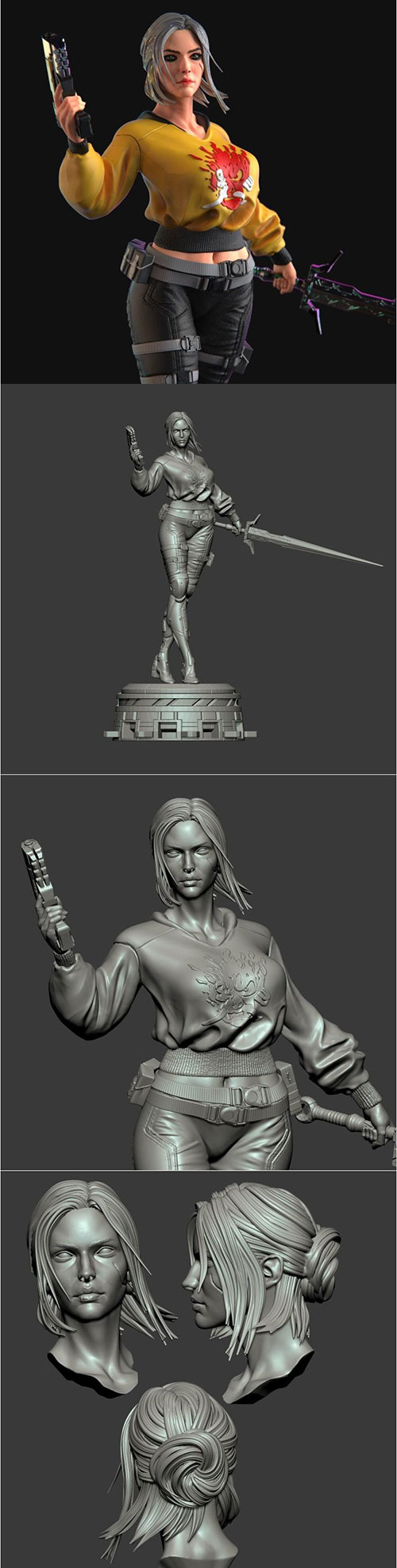 Ciri Cyberpunk 2077 3D Print Model 