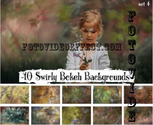 Swirly Bokeh Overlays, Bokeh Background Set 4