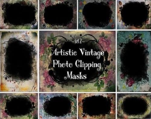 Artistic Vintage Photo Clipping Masks Set 2