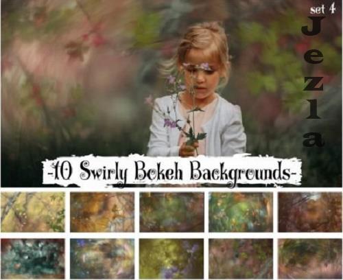 Swirly Bokeh Overlays, Bokeh Background Set 4