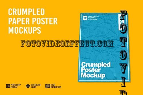 Crumpled Poster or Flyer Mockup - 7305263