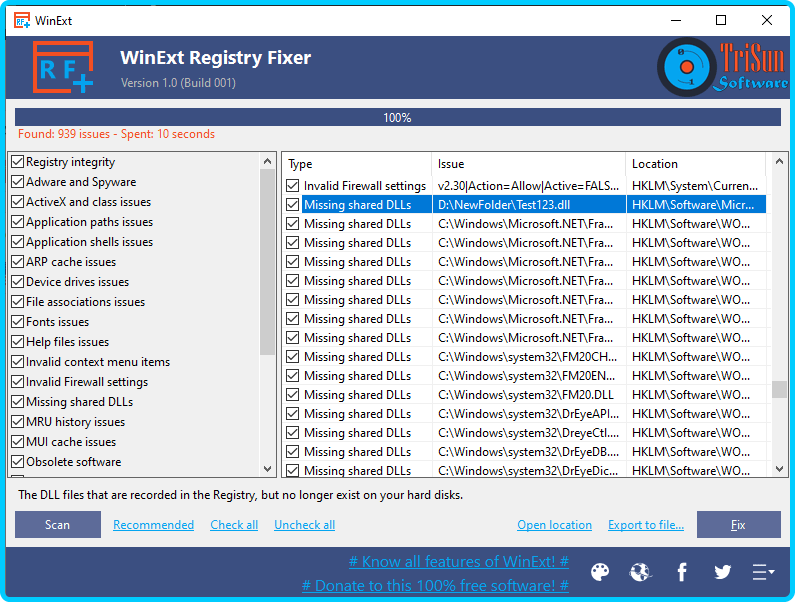 WinExt Registry Fixer 2.1 Build 005 811e9b168c3401cbd02c0aad10c64629