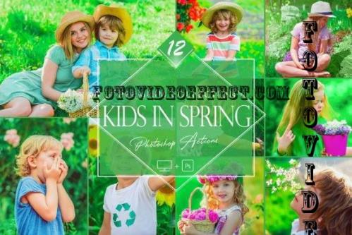 12 Kids in Spring Photoshop Actions