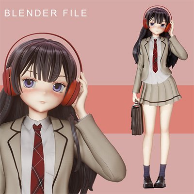 Gumroad - Blender - Cute Girl modeling - Full process