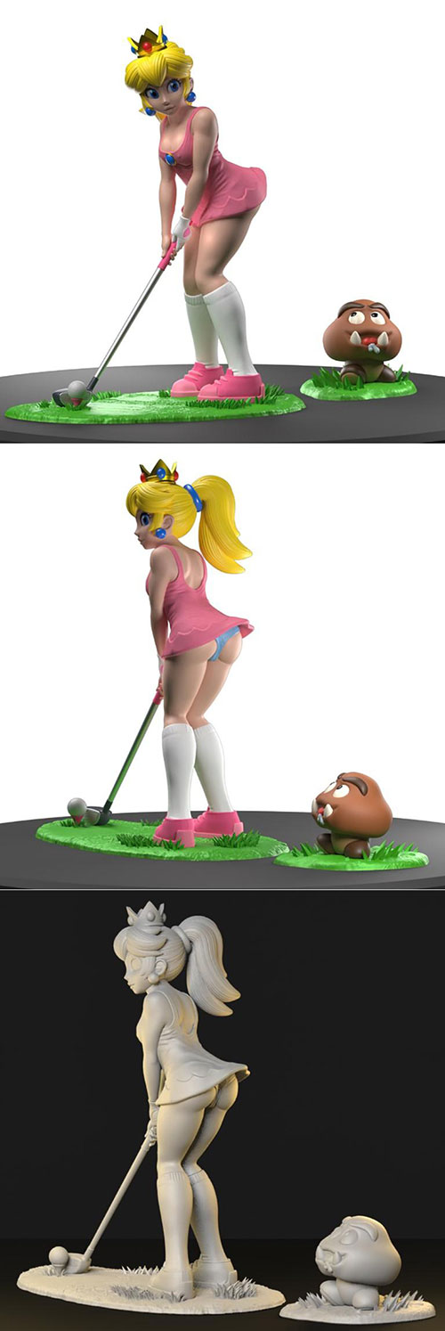 Princess Peach 3D Print Model