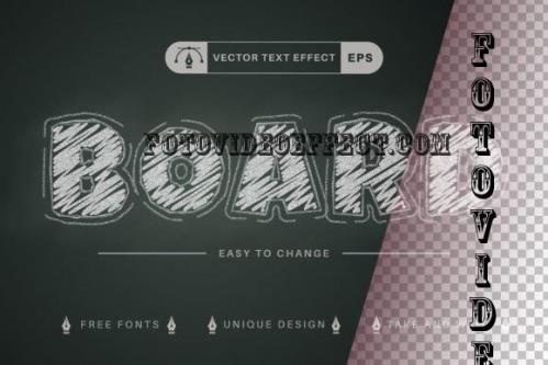 Chalk Hatching Editable Text Effect - 7304879