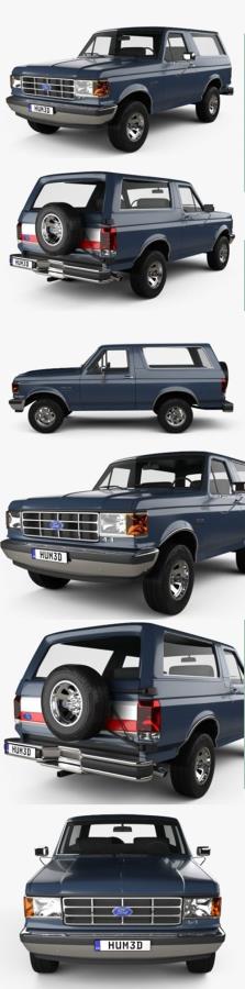Ford Bronco 1989 3D Model