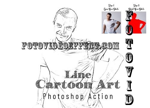 Line Cartoon Art PS Action - 7325238