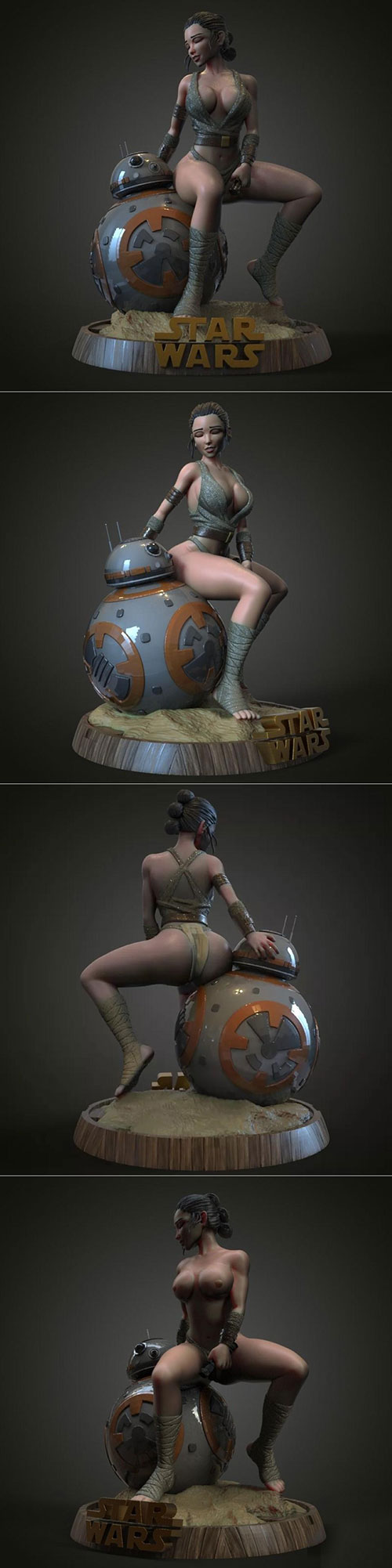 Rey Skywalker 3D Print Model 