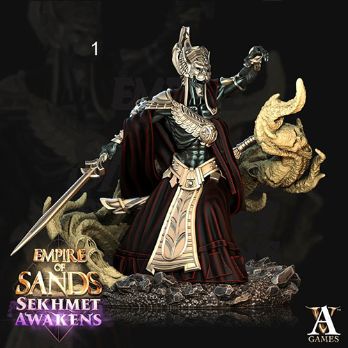 Sekhmet Awakens - Sandmancer Aristocrat Miniature 3D Print Model 