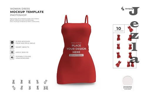 Woman Dress Mockup Template Set PSD - 1999660