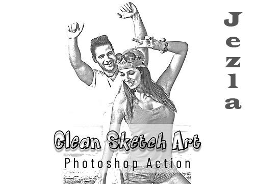 Clean Sketch Art Photoshop Action - 7332640