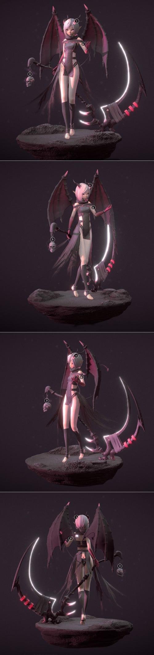 Dragon Girl 3D Print Model
